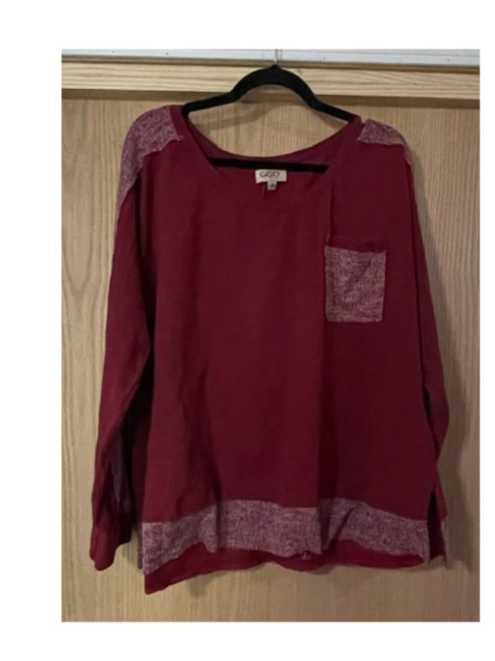 Gigio Plus burgundy top sz 2X
